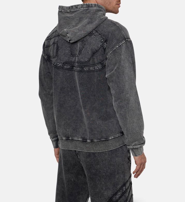 Diesel Logo-detail Acid-wash Hoodie, Model View