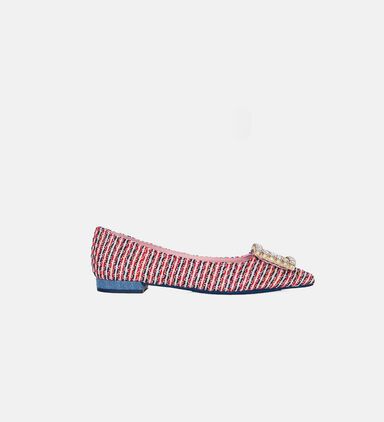 Stripped Pointed Toe Ballerinas