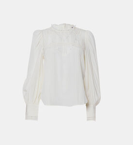 Thena Embroidered Balloon-sleeve Blouse