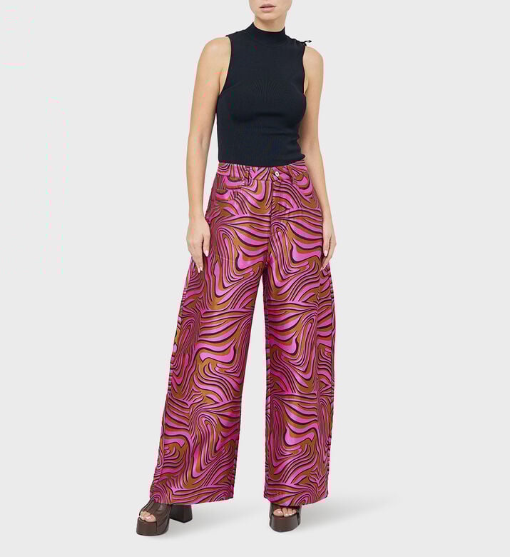 Zebra Brocade Boyfriend Trousers Zebra Brocade Boyfriend Trousers
