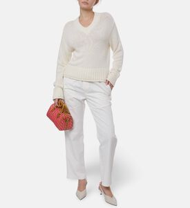 Samsoe Cropped V-neck Sweater, Model View