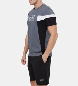 تيشيرت قطن بطبعة لوغو متباين