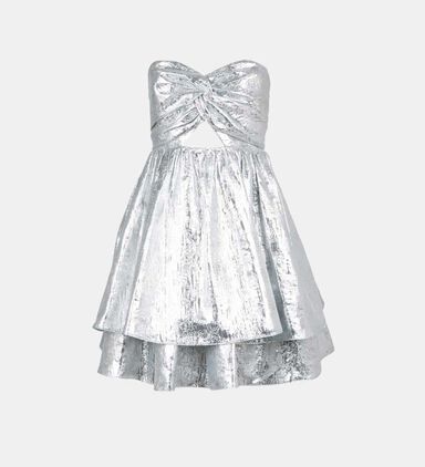 Strapless Mini Wrap Twist Dress