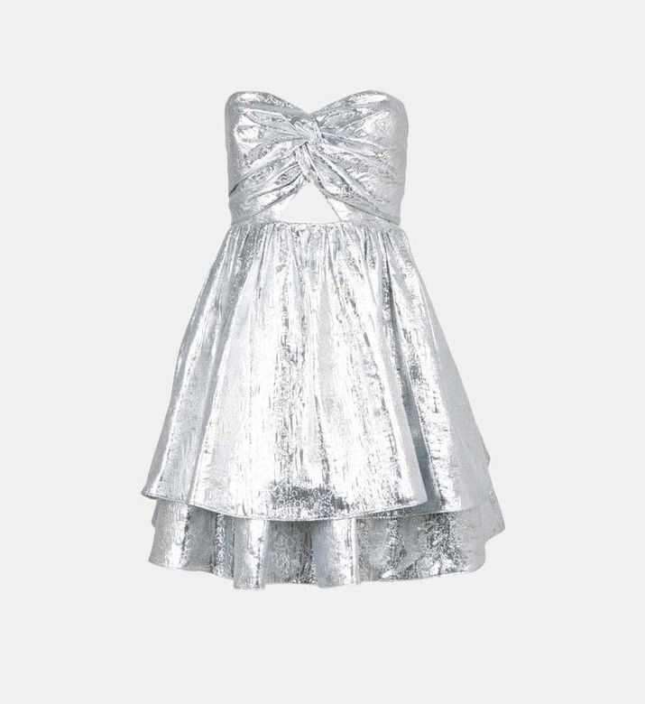 Strapless Mini Wrap Twist Dress