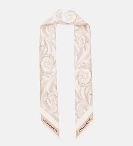 Strathberry Silk Skinny Floral-print Scarf, Beige, Packshot View
