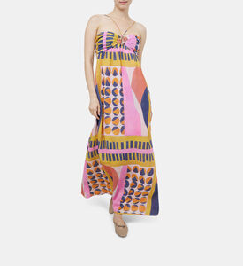 فستان مولي طويل فضفاض بنقشة