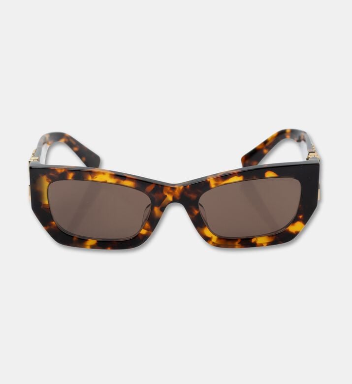 Miu Miu Gold Logo Temples Square Frame Sunglasses 51, Terracotta, Packshot View