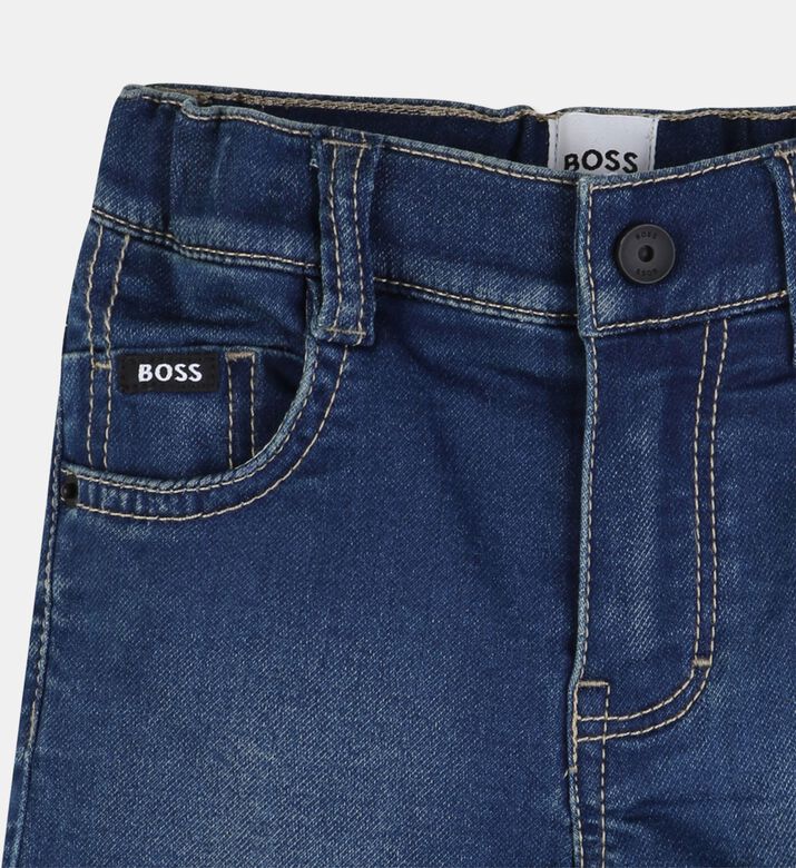 Boss Distressed Knit Denim Shorts, Packshot View