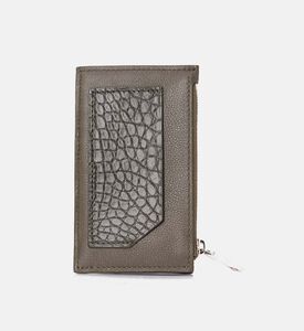 Camille Fournet Alligator Calf Leather Wallet, Khaki, Packshot View