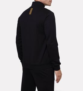 EA7 Zip-up Logo Cotton Sweatshirt, Gold, M, Model View