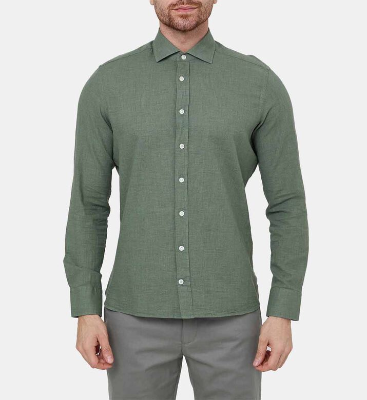 قميص بقصة ضيقة بملمس متنوع