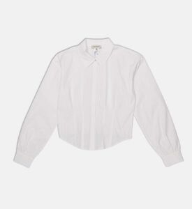 قميص قصير بأكمام طويلة منفوخة