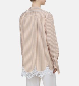 قميص مخطط بتفاصيل دانتيل