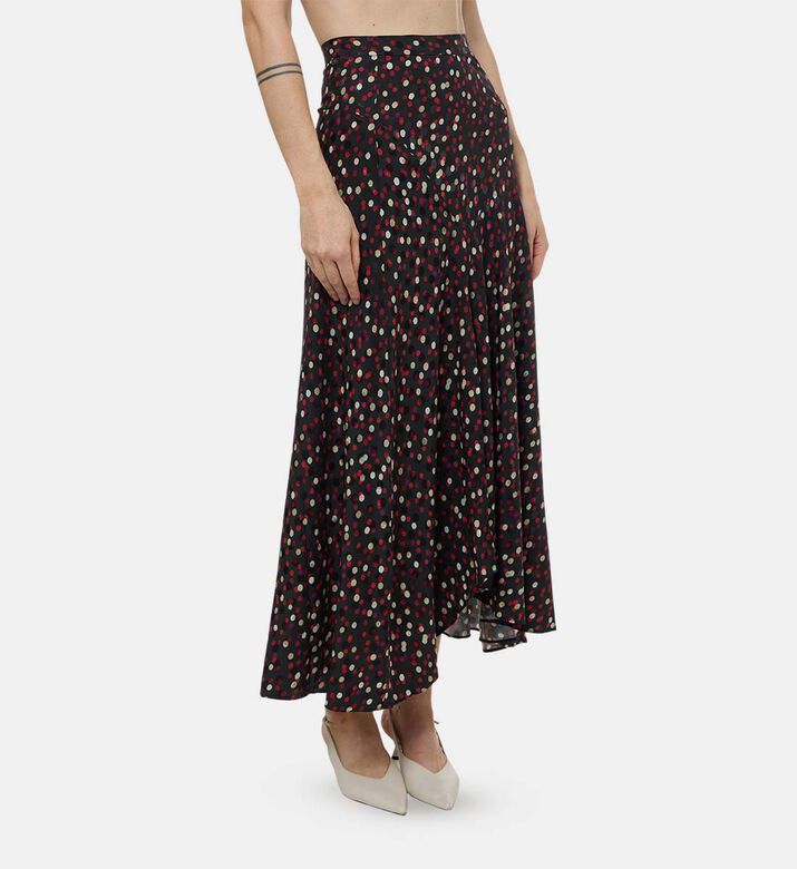 Polka-dot Print Flared Skirt