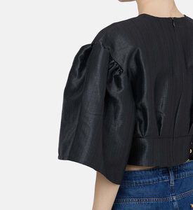 Puffy Sleeves Fitted Top