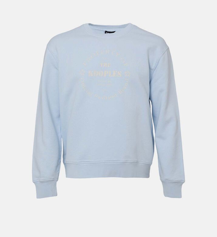 سويت شيرت طويل الأكمام بطبعة شعار غرافيكية