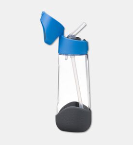 B.Box Push-button Flip Lid Straw Bottle, Blue, Packshot View
