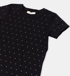 تيشيرت مرصع بالكامل بميدالية شعار