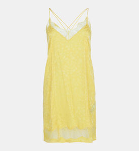 فستان قصير بثنيات من كريستال جاك ليو