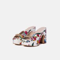Floral Canvas Platform Mules