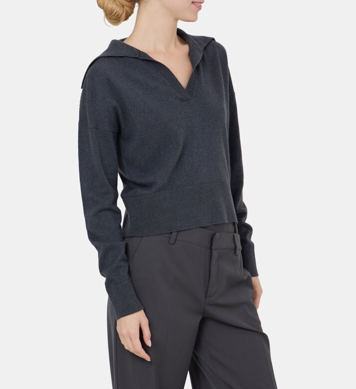 Cashmere Yarn Polo Top
