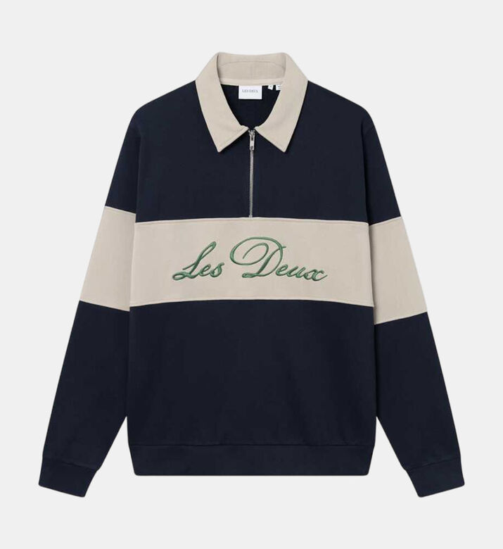 Half-zip Closure Polo Sweatshirt