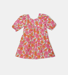 فستان سيرساكر بنقشة أزهار للبنات