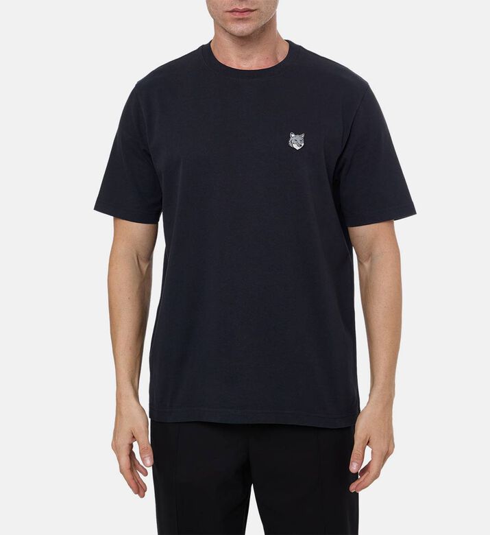Maison Kitsune Casual Fox-embroidery T-shirt, Black, L, Model View