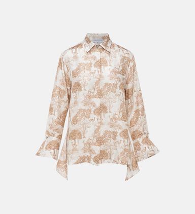 Carol Cuff Detailed Printed Shirt