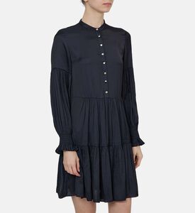 Randy Satin Buttoned Neck Dress