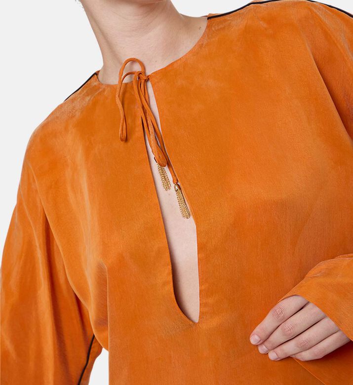 Niluu Tie Closure Long-sleeve Top, Model View