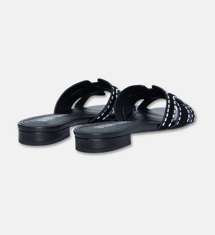 Bibilou Strass-trim Suede Slide Sandals, Black, Eu-39, Packshot View