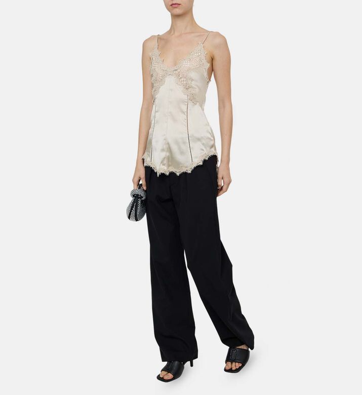 Diandra Satin Lace Insets Top