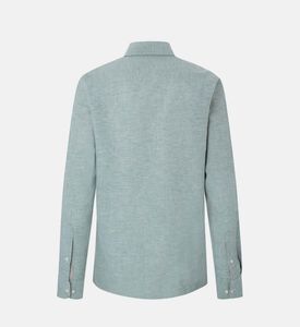 Melange Texture Cotton-blend Button-up Shirt