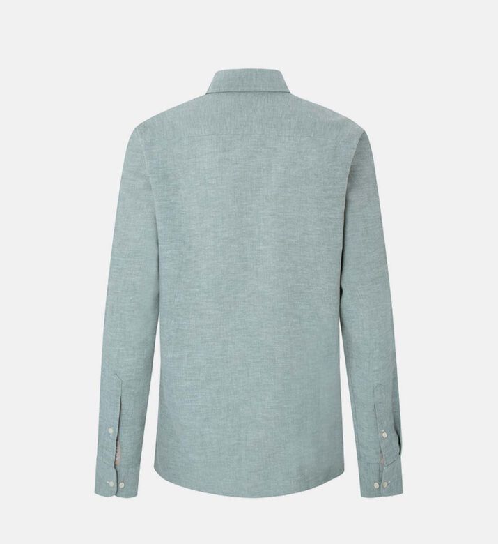 Melange Texture Cotton-blend Button-up Shirt