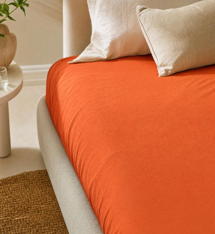 Suite702 Fs Perky Fitted Sheet, Orange, 180x200-cm, Packshot View