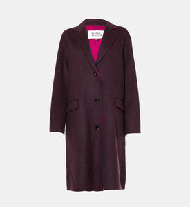 معطف طويل الأكمام بصف بأزرار