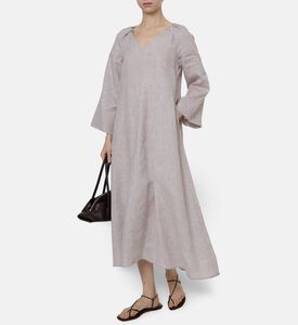 Beatrice B Linen V-neck Maxi Dress, Model View