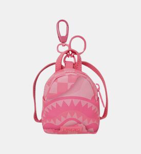 سلسلة مفاتيح بشكل حقيبة ظهر بنمط مربعات