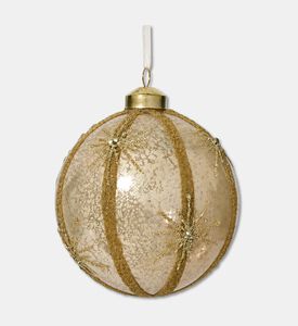 Kaemingk Bauble Glass Vertical Gold, Packshot View
