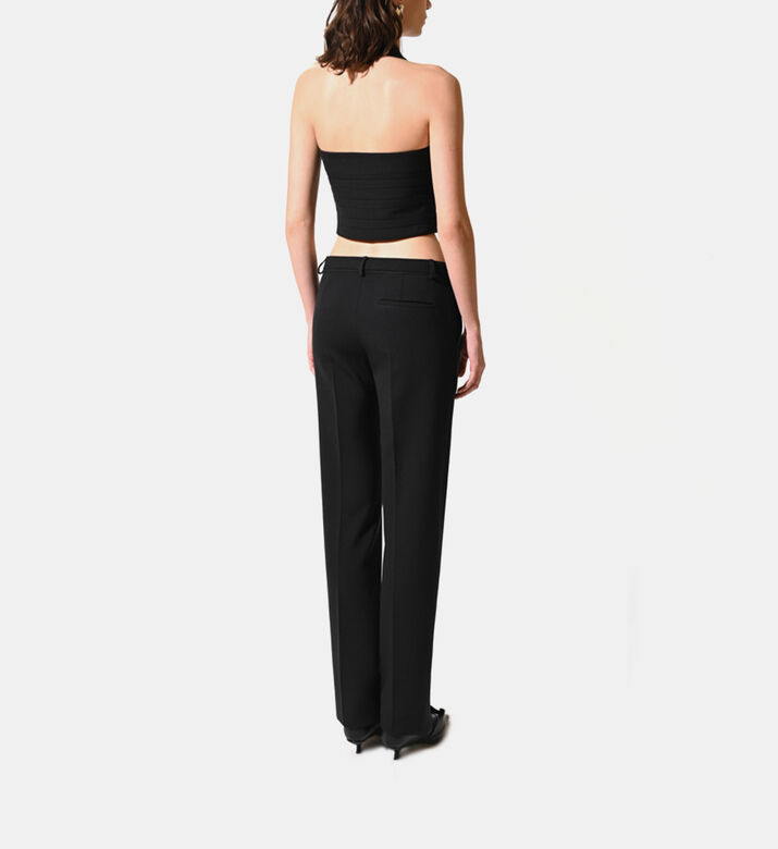 Wool Buckle Waist Pants