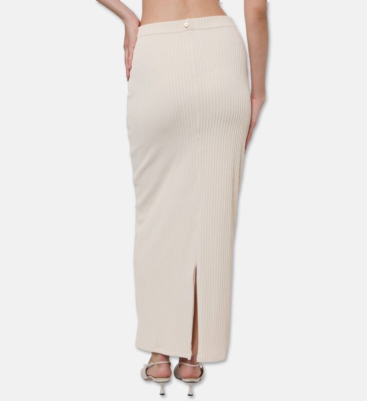 Palmacea Chloe Ribbed Knit Pencil Midi Skirt, Model View