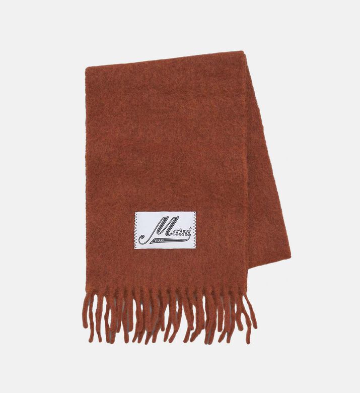 Fringe-detail Embroidered Scarf