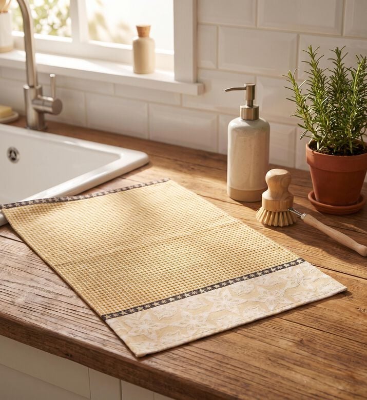 Jacquard Feerie Cotton Hand Towel, Yellow, Packshot View