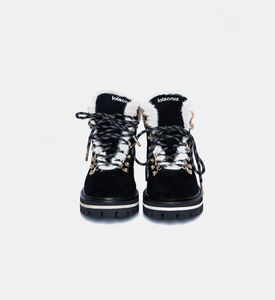 Suede Leather Fur Trim Boots