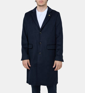 معطف بمزيج صوف بتصميم مناسب