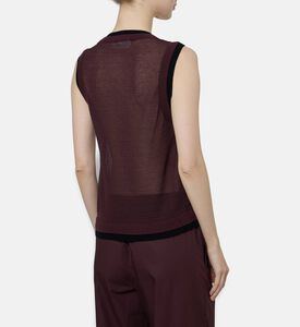 Samsoe Sheer Ribbed Knit Sleeveless Top, Model View