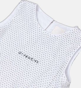 بلوزة بدون أكمام مزين بأحجار الراين