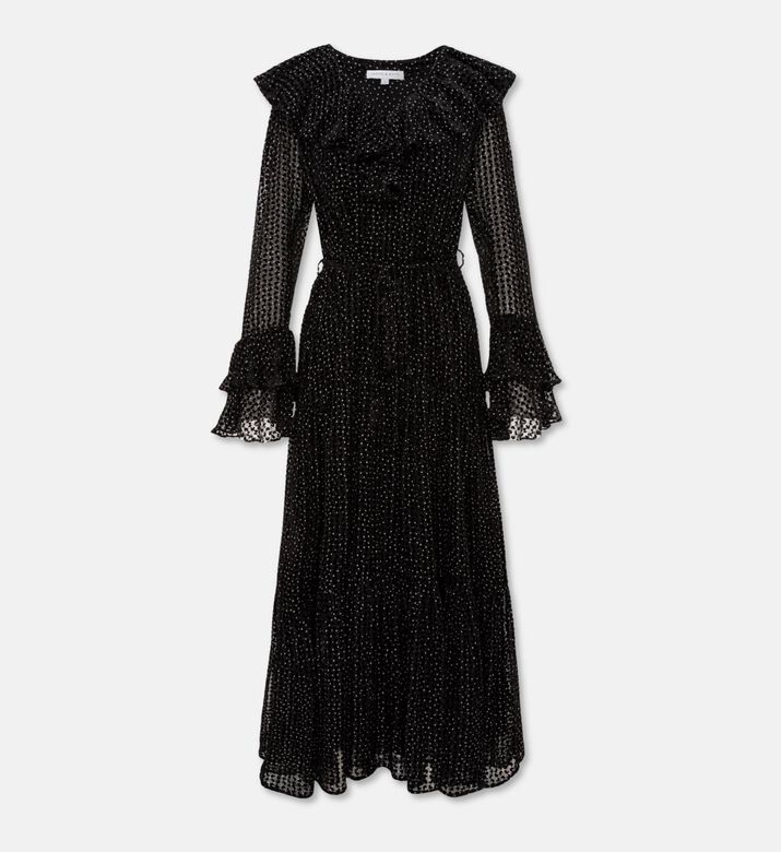 Carter and White Karina Burnout Polka Dot Maxi Dress, Packshot View