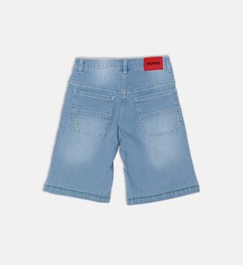 Wide-leg 5-pockets Denim Bermuda Shorts